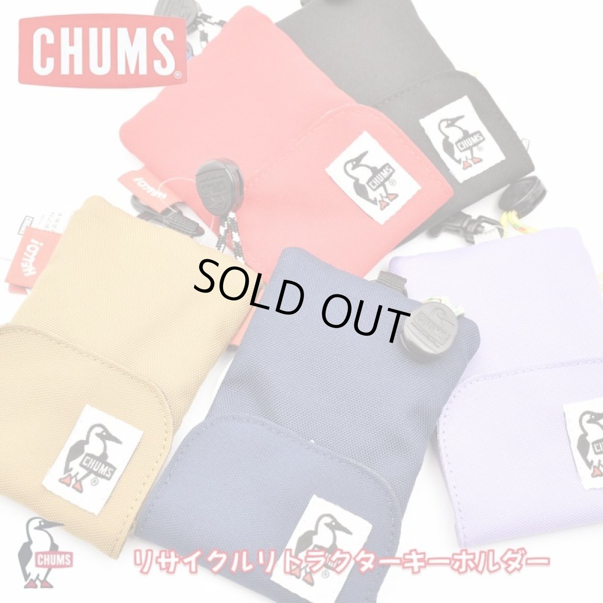 画像1: CHUMS チャムス Recycle Retractor Key Holder リサイクルリトラクターキ－ホルダー (1)