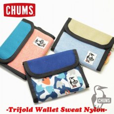画像1: CHUMS チャムス Trifold Wallet Sweat Nylon トリフォルドウォレットスウェットナイロン (1)