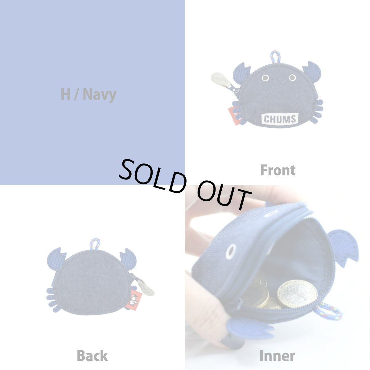 画像5: CHUMS チャムス Crab Zip Coin Case クラブジップ コインケース  (5)
