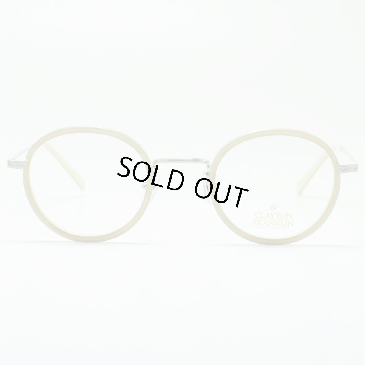 画像2: CLAYTON FRANKLIN クレイトンフランクリン メガネフレーム CF598-SL シルバー＆アイボリー/デモレンズ (2)