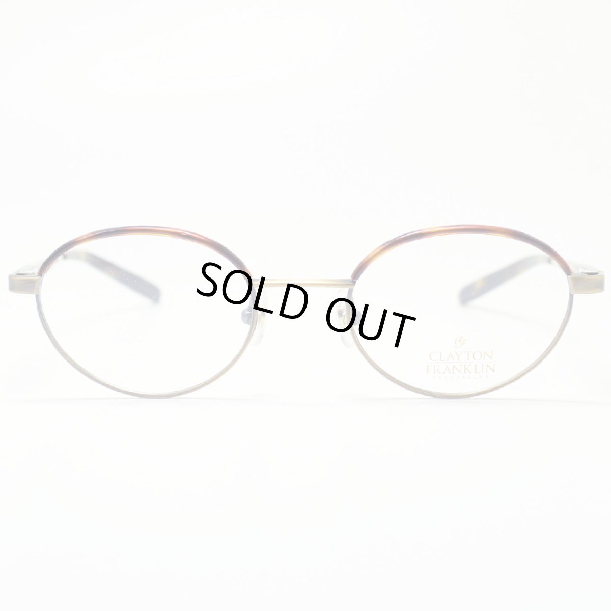 画像2: クレイトンフランクリン 【CLAYTON FRANKLIN】メガネフレーム CF612 AGP(アンティークゴールド・デミ/デモレンズ) (2)