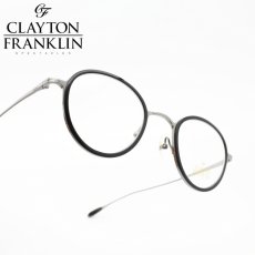 画像1: CLAYTON FRANKLIN クレイトンフランクリン 627P AS/BK アンティークシルバー/ブラック  メガネ 眼鏡 めがね メンズ レディース おしゃれ ブランド 人気 おすすめ フレーム 流行り 度付き　レンズ (1)