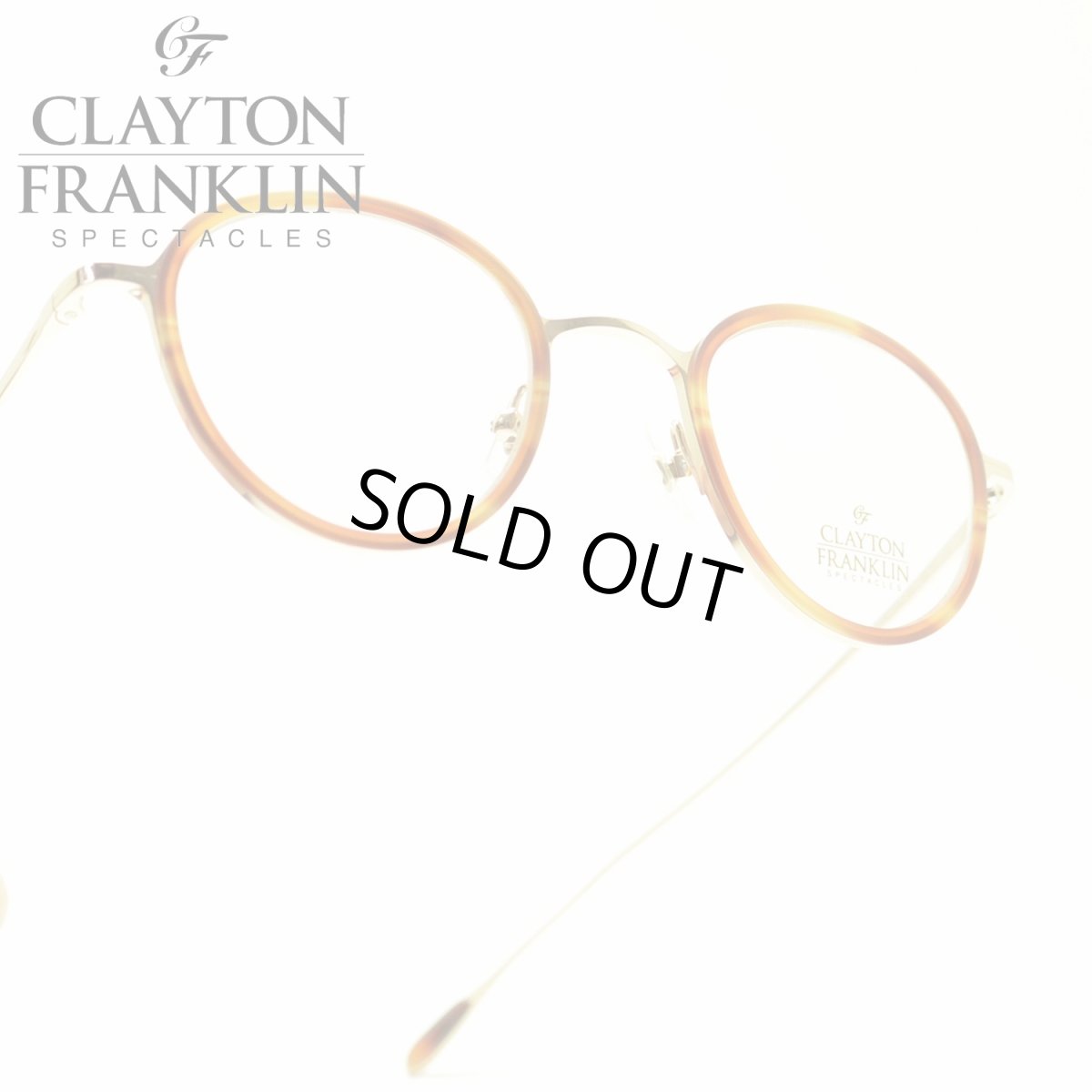 画像1: CLAYTON FRANKLIN クレイトンフランクリン 627P GP/AT ゴールド/アンバートートイズ  メガネ 眼鏡 めがね メンズ レディース おしゃれ ブランド 人気 おすすめ フレーム 流行り 度付き　レンズ (1)