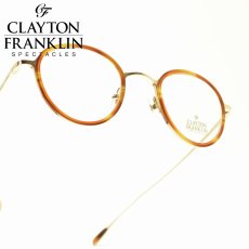 画像1: CLAYTON FRANKLIN クレイトンフランクリン 627P GP/AT ゴールド/アンバートートイズ  メガネ 眼鏡 めがね メンズ レディース おしゃれ ブランド 人気 おすすめ フレーム 流行り 度付き　レンズ (1)