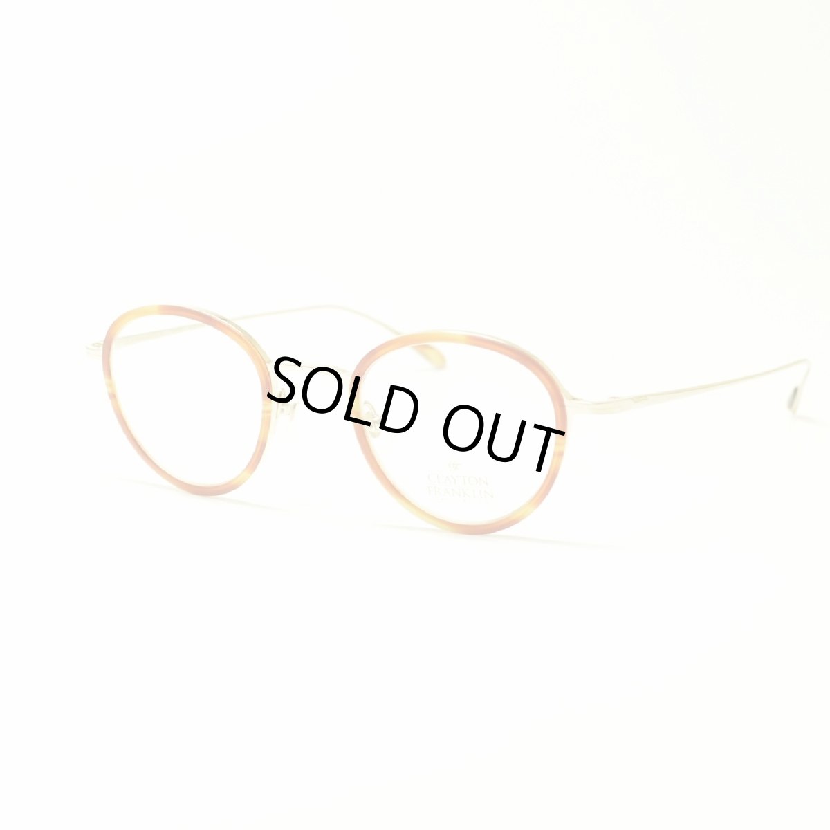 画像2: CLAYTON FRANKLIN クレイトンフランクリン 627P GP/AT ゴールド/アンバートートイズ  メガネ 眼鏡 めがね メンズ レディース おしゃれ ブランド 人気 おすすめ フレーム 流行り 度付き レンズ (2)