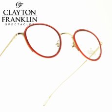 画像1: CLAYTON FRANKLIN クレイトンフランクリン 627P GP/RDS ゴールド/レッド  メガネ 眼鏡 めがね メンズ レディース おしゃれ ブランド 人気 おすすめ フレーム 流行り 度付き　レンズ (1)