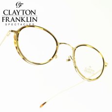 画像1: CLAYTON FRANKLIN クレイトンフランクリン 627SS GP/BT （ゴールド　ブラウントートイズ/デモレンズ）  メガネ 眼鏡 めがね メンズ レディース おしゃれ ブランド 人気 おすすめ フレーム 流行り 度付き　レンズ (1)