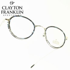 画像1: CLAYTON FRANKLIN クレイトンフランクリン 627SS SL/BLS （シルバー　ブルーササ/デモレンズ）  メガネ 眼鏡 めがね メンズ レディース おしゃれ ブランド 人気 おすすめ フレーム 流行り 度付き　レンズ (1)