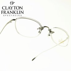 画像1: CLAYTON FRANKLIN クレイトンフランクリン 629 AS/GR （アンティークシルバー　グレー/デモレンズ）  メガネ 眼鏡 めがね メンズ レディース おしゃれ ブランド 人気 おすすめ フレーム 流行り 度付き　レンズ (1)