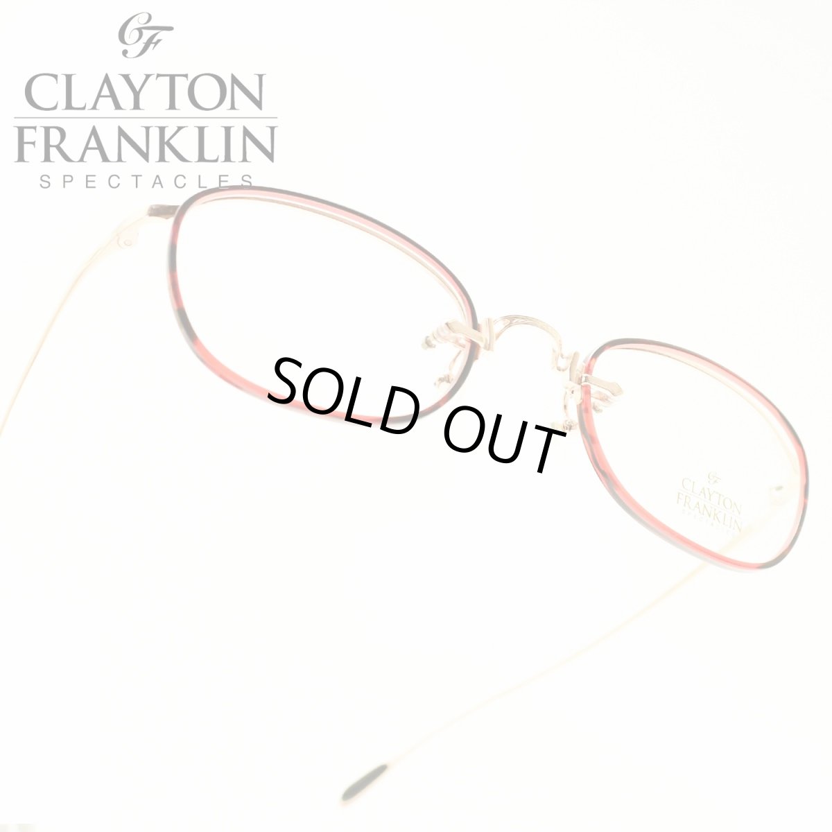 画像1: CLAYTON FRANKLIN クレイトンフランクリン 629 RG/RDS （レッドゴールド　レッドササ/デモレンズ）  メガネ 眼鏡 めがね メンズ レディース おしゃれ ブランド 人気 おすすめ フレーム 流行り 度付き　レンズ (1)