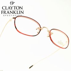画像1: CLAYTON FRANKLIN クレイトンフランクリン 629 RG/RDS （レッドゴールド　レッドササ/デモレンズ）  メガネ 眼鏡 めがね メンズ レディース おしゃれ ブランド 人気 おすすめ フレーム 流行り 度付き　レンズ (1)