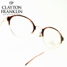 画像1: CLAYTON FRANKLIN クレイトンフランクリン 633 BSPH （ブラウンササハーフ/デモレンズ）  メガネ 眼鏡 めがね メンズ レディース おしゃれ ブランド 人気 おすすめ フレーム 流行り 度付き　レンズ (1)