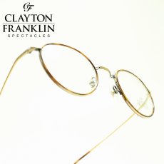 画像1: CLAYTON FRANKLIN クレイトンフランクリン 635 AGP （アンティークゴールド/デモレンズ）  メガネ 眼鏡 めがね メンズ レディース おしゃれ ブランド 人気 おすすめ フレーム 流行り 度付き　レンズ (1)