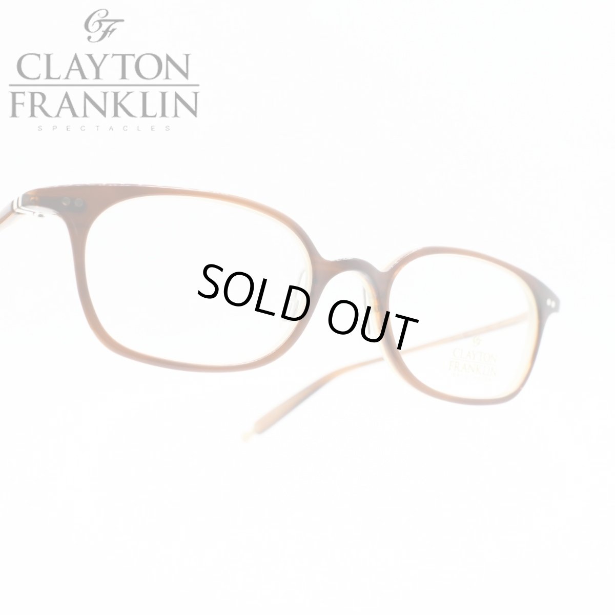 画像1: クレイトンフランクリン 【CLAYTON　FRANKLIN】メガネフレーム CF722-BCR（ブラウンクリーム/クリアデモレンズ） (1)