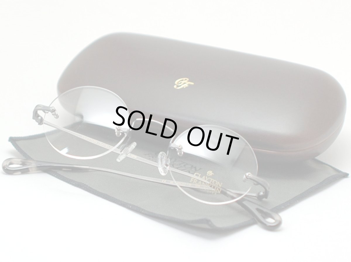 画像3: CLAYTON FRANKLIN クレイトンフランクリン ツーポイント 丸メガネフレーム CF588-AS アンティークシルバー/クリアデモレンズ (3)