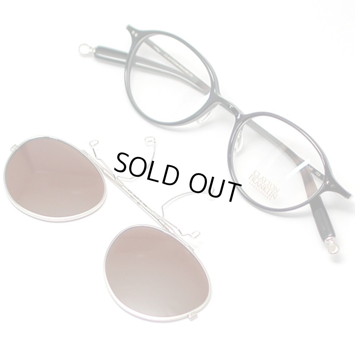 画像2: CLAYTON FRANKLIN クレイトンフランクリン メガネフレーム 偏光レンズクリップオン付属モデル CF723-ZB ブラック/クリアデモレンズ CL723-BROWN ブラウン偏光レンズ (2)