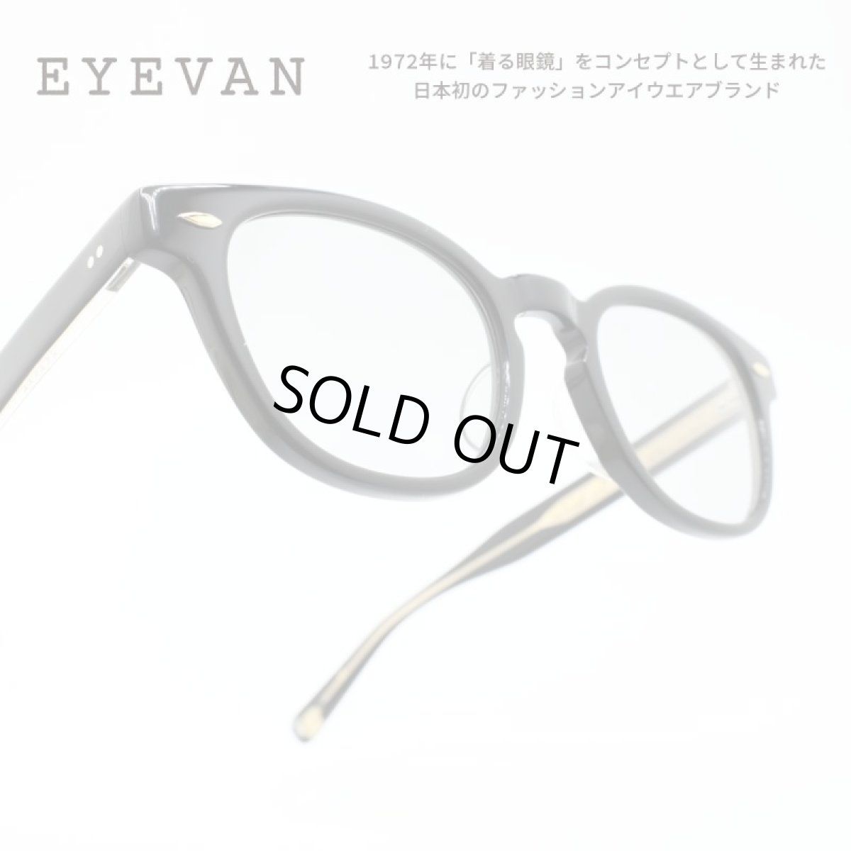 画像1: EYEVAN アイヴァン WEBB col-PBK lens-MDGY 49サイズ (1)