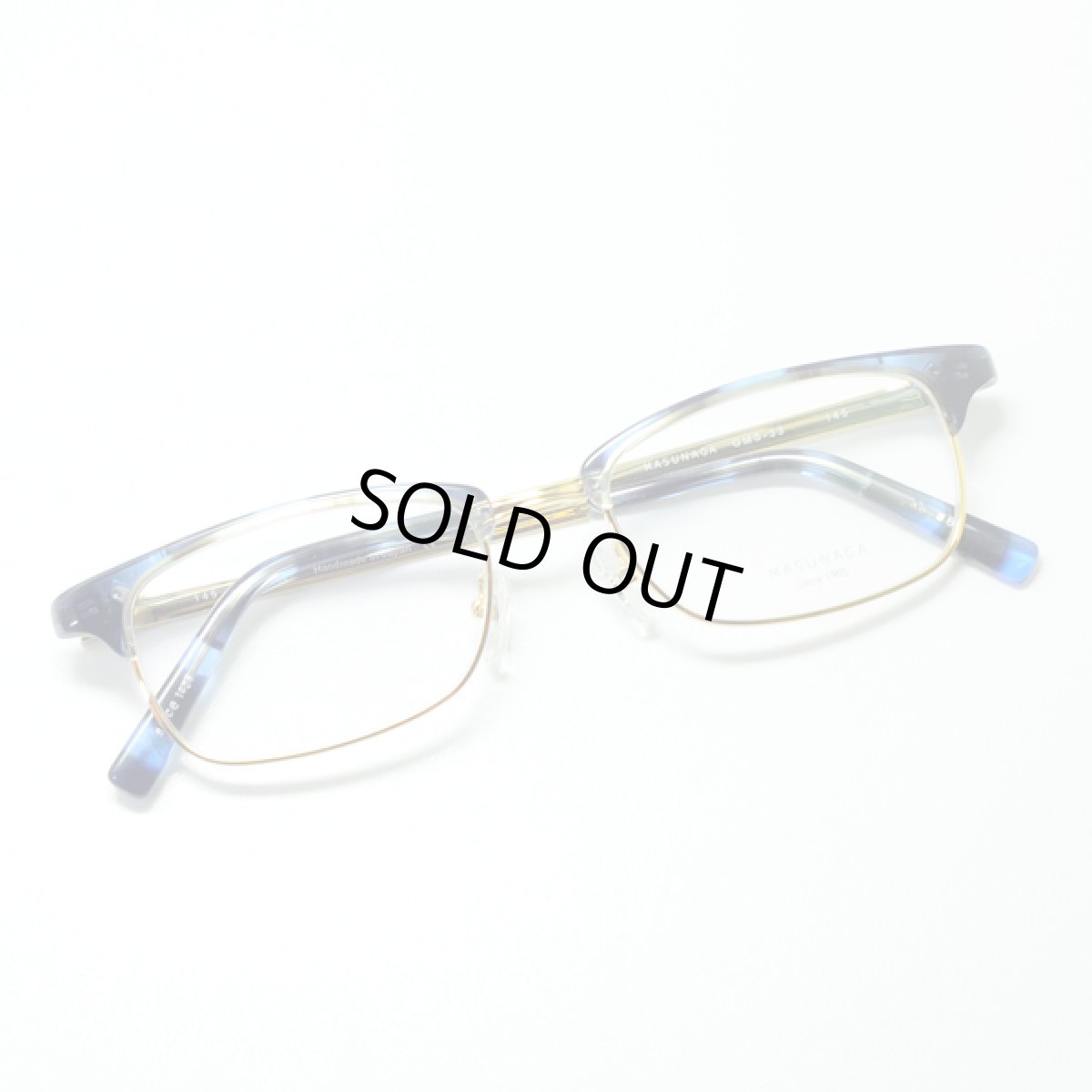 画像2: マスナガ ジー・エム・エス メガネフレーム MASUNAGA G.M.S. GMS-33-B1 ブルーデミ/ゴールド (2)