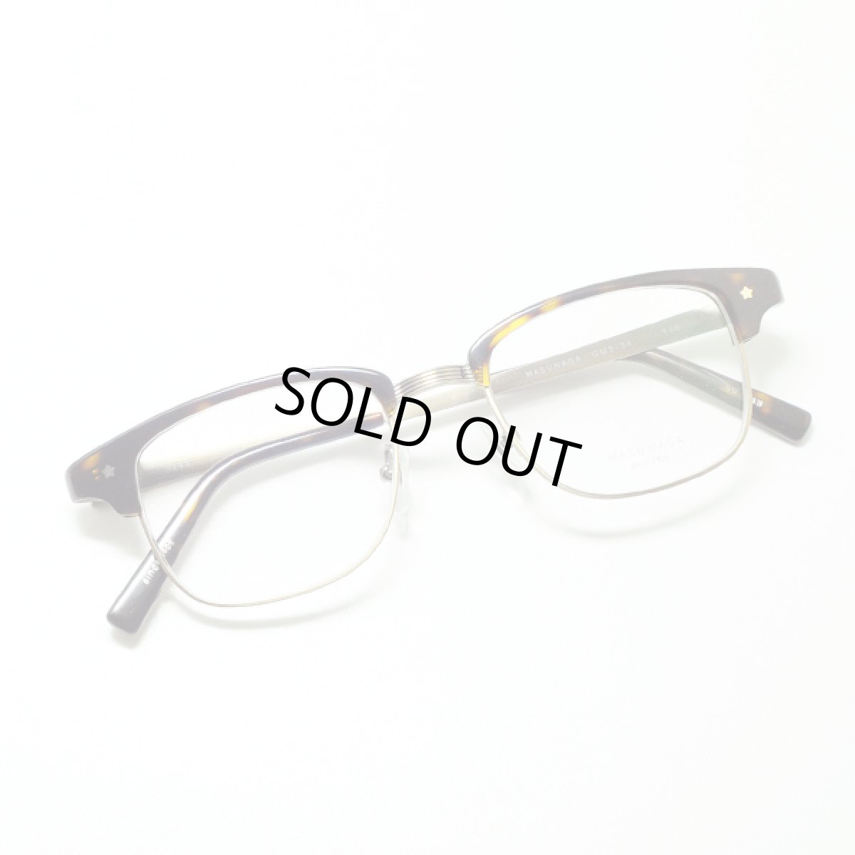 画像2: マスナガ ジー・エム・エス メガネフレーム MASUNAGA G.M.S. GMS-34-13-ONESTAR デミ/アンテークゴールド (2)