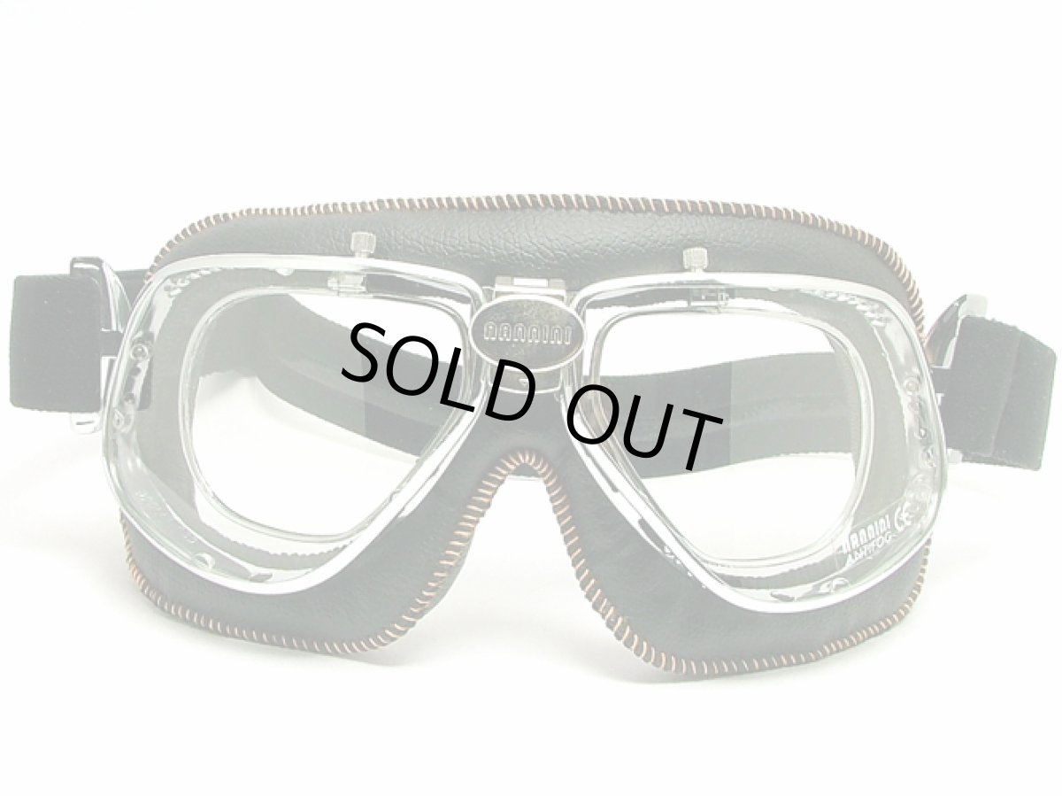 画像2: nannini ナンニーニ 社製ゴーグル CRUISER-860-4V1173-6520  クルーザー860-4V四眼式   クローム・ブラックオレンジステッチ/クリア・アンチフォグ (2)