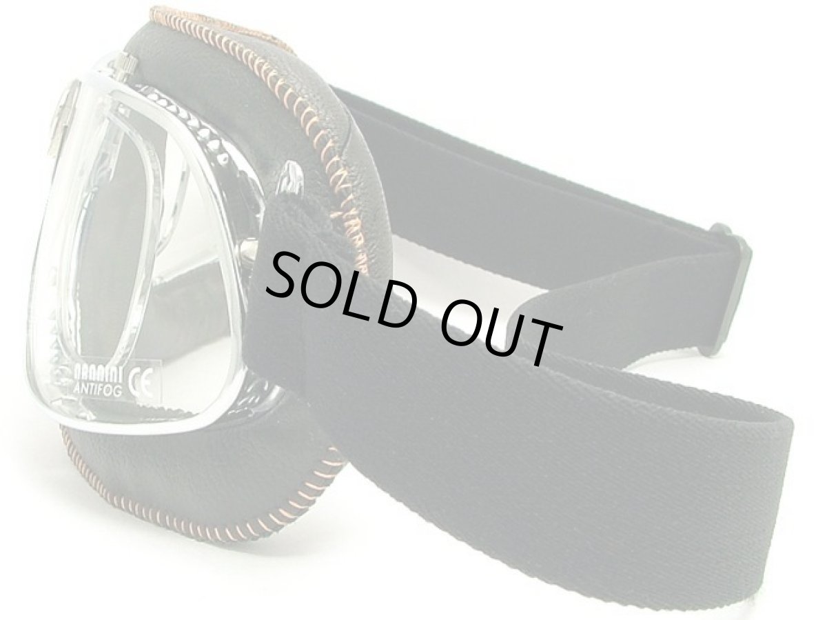 画像3: nannini ナンニーニ 社製ゴーグル CRUISER-860-4V1173-6520  クルーザー860-4V四眼式   クローム・ブラックオレンジステッチ/クリア・アンチフォグ (3)