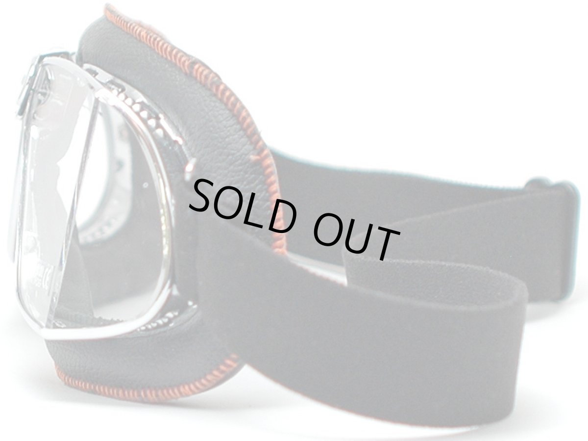 画像3: nannini ナンニーニ 社製ゴーグル 「カスタム」CUSTOM-862-1173-6702   クローム・ブラック/オレンジステッチ/クリア・アンチフォグ (3)