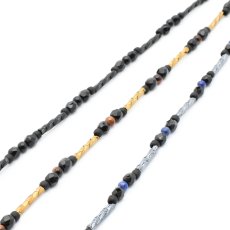 画像2: NUTTY ナッティ グラスコード A363 ツイストビーズとチェコビーズ、オニキス A364 ツイストビーズとチェコビーズ、レッドタイガーアイ、ラピスラズリ 長さ：約660mm  (2)