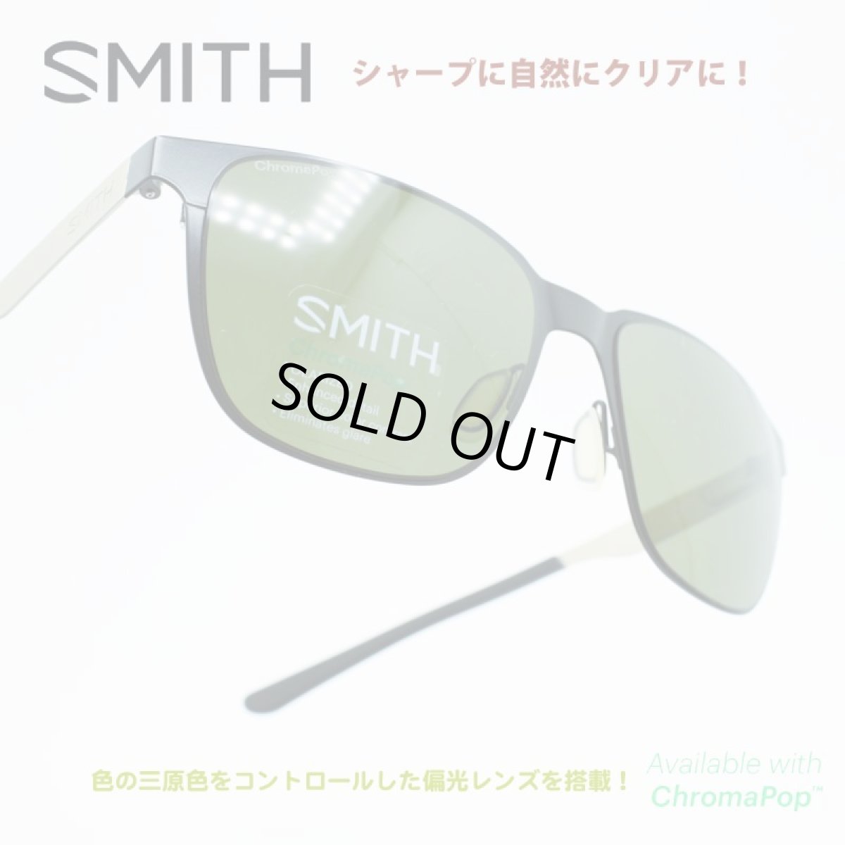 画像1: SMITH スミス Lowdown Metal ローダウンメタル Matte Black /Silver/CP Polarized Gray Green (1)