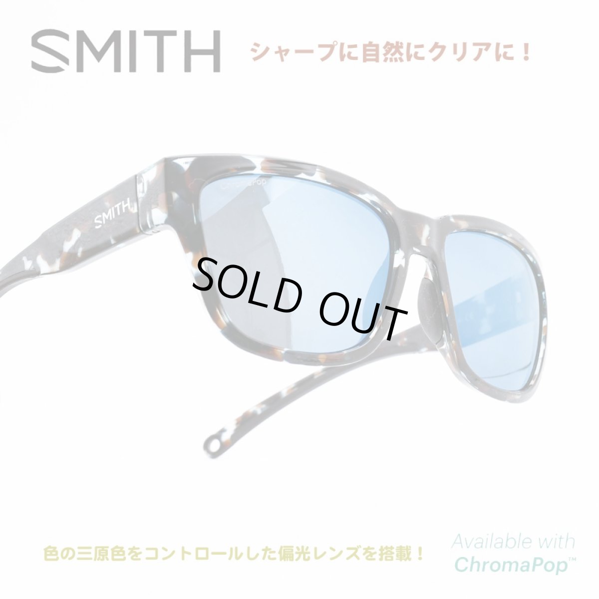 画像1: SMITH スミス JOYA ホヤ SKY TORTOISE/ChromaPop-Polar BLUE MIRROR Pivlock Leash Retainer 付属モデル (1)