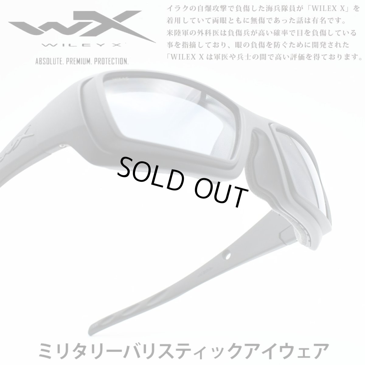 画像1: WILEY X ワイリーエックス SHADOW ALTERNATIVE RIM シャドー オルタナティブ リム BLACK OPS/SMOKE GREY with RIM GASKET (1)