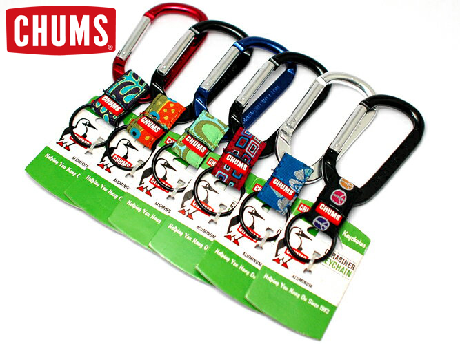 Chums チャムス キーキーパー Carabiner カラビナ カラフルpopなベルトテープ付カラビナタイプキーホルダー