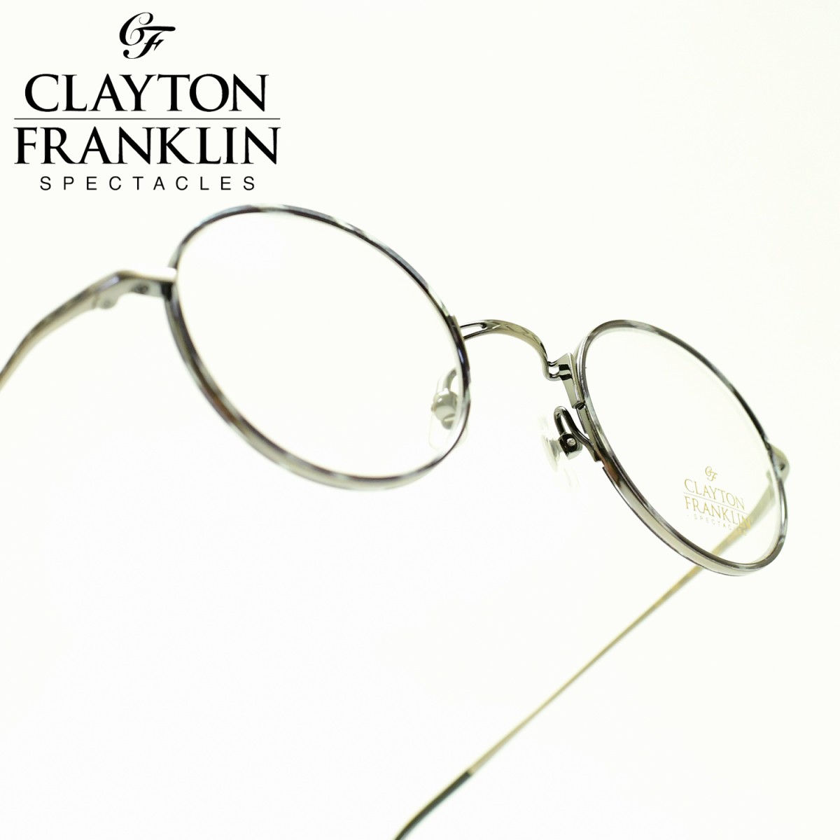 Clayton Franklin クレイトンフランクリン636 As アンティークシルバー デモレンズ メガネ 眼鏡 めがね メンズ レディース おしゃれブランド 人気 おすすめ フレーム 流行り 度付き レンズ