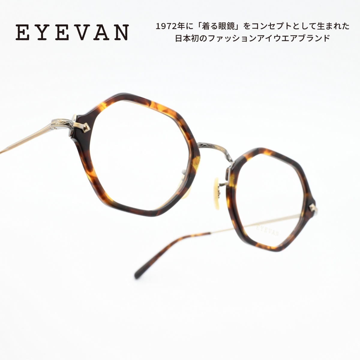 画像1: EYEVAN アイヴァン E-0518 col-TORT/AG 44サイズ (1)