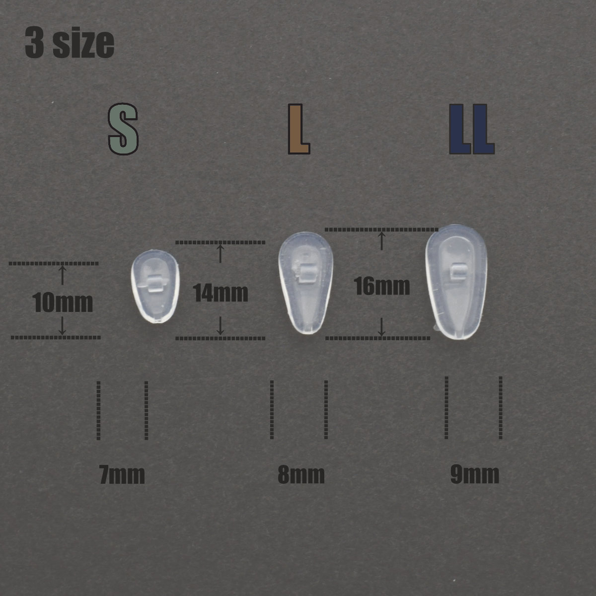 画像2: ネコポス対応 GOODMAN LENS MANUFACTURE グッドマンレンズマニュファクチュアー  空気入りシリコンパットネジ式に対応 交換用 エアーノーズパット OAKLEYなどのエアーが入ったノーズパットに対応 左右1セット 2個 での販売です (2)