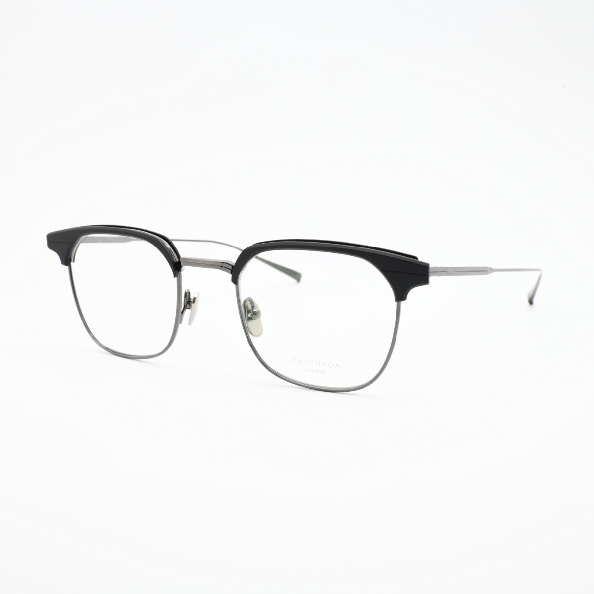 画像2: 増永眼鏡 MASUNAGA since 1905 St MARKS col-39 BLACK/GRY  (2)